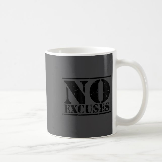 No Excuses Athlete Training Motivation Distressed  Kaffemugg (Höger)