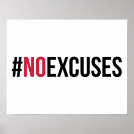 No Excuses Gym Quote Poster