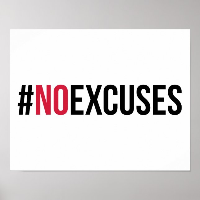 No Excuses Gym Quote Poster (Framsidan)