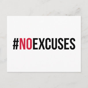 No Excuses Gym Quote Vykort