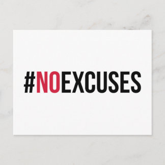No Excuses Gym Quote Vykort