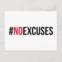 No Excuses Gym Quote Vykort