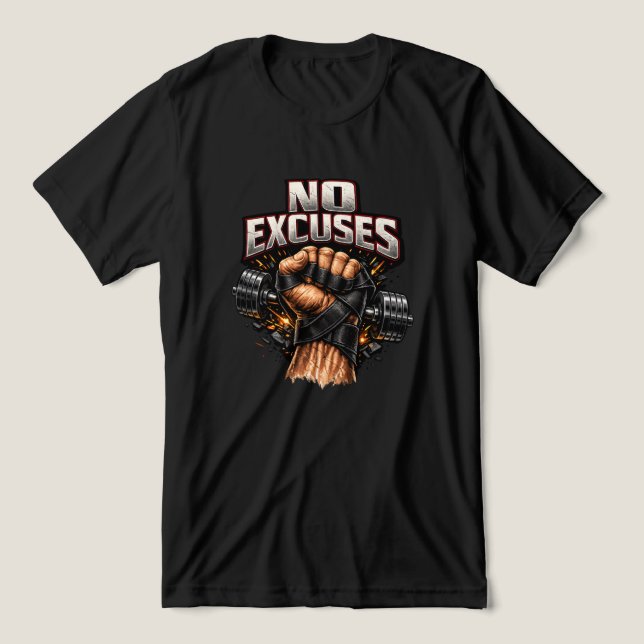 No Excuses T Shirt (Design Framsida)