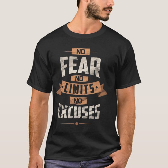 No Fear" Unisex Printed Oversized Classic T-Shirt (Framsida)