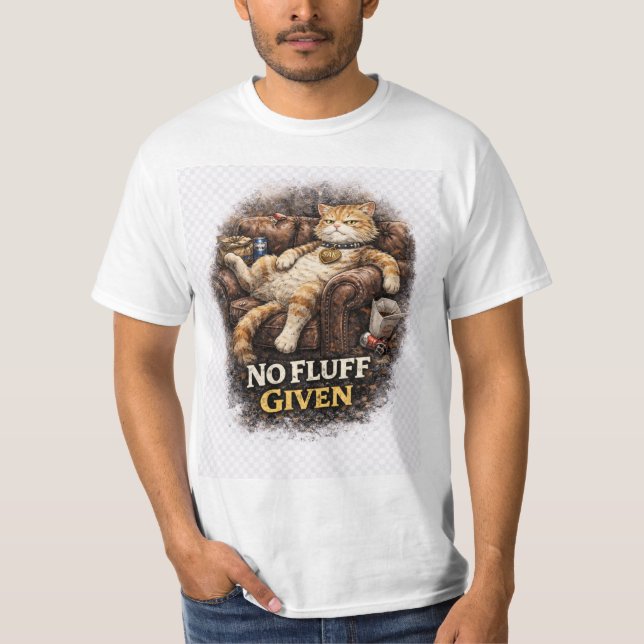 No Fluff Given Funny Lazy Cat T-Shirt | SAK Collec (Framsida)