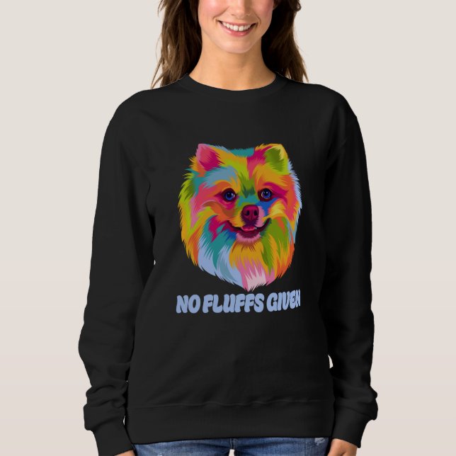 No Fluffs Given Pomeranian Humor Pom Pom Dog Theme T Shirt (Framsida)