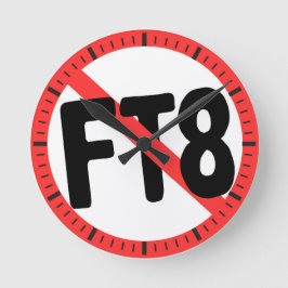 No FT8 Wall Clock Rund Klocka