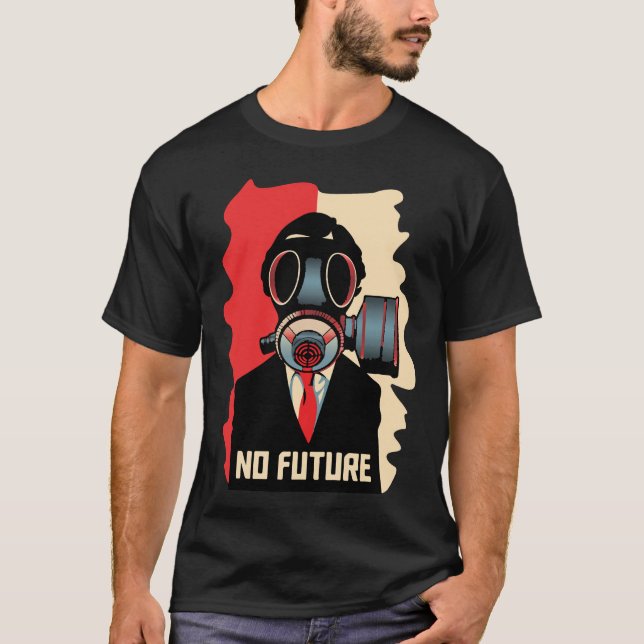 No Future Noir: Gasmaskmannen T Shirt (Framsida)