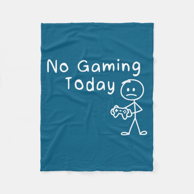 No Gaming Today Funny Gamer Sad Stickman Gaming Lo Fleecefilt (Framsidan)
