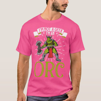 No geek D20 Roleplay Character Orc T Shirt