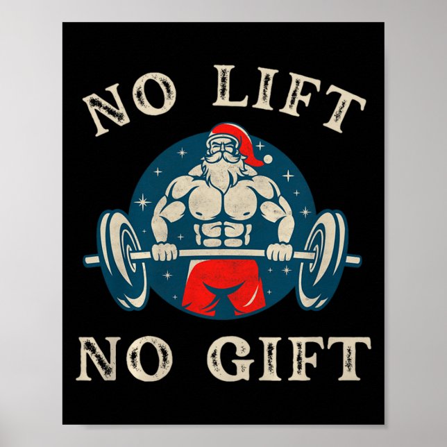 No Gift No Lift Funny Workout Santa Christmas Gym  Poster (Framsidan)