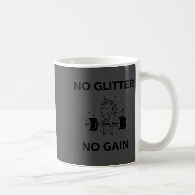 No Glitter No Gain Funny Gym Workout Motivational  Kaffemugg (Höger)