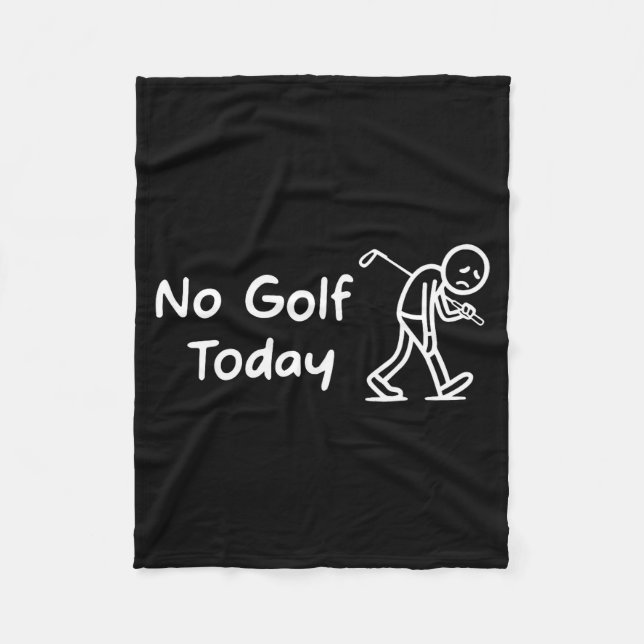 No Golf Today Funny Sad Graphic Stickman Golfer Fi Fleecefilt (Framsidan)