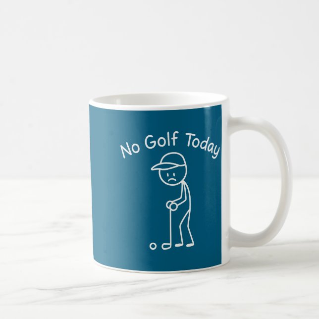 No Golf Today Funny Sad Stickman Golfing Golfer Me Kaffemugg (Höger)