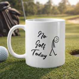 No Golf Today Funny Sad Stickman Meme Golfer Kaffemugg