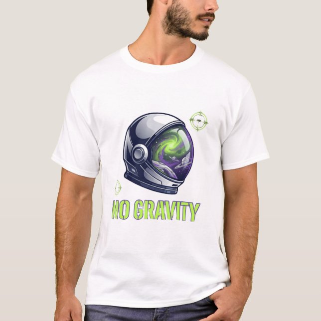 No Gravity Space Astronaut Gamer T-Shirt | Neon  (Framsida)