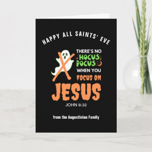 NO HOCUS POCUS Christian Halloween Kort
