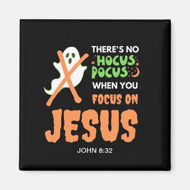NO HOCUS POCUS Christian Halloween Magnet (Framsidan)