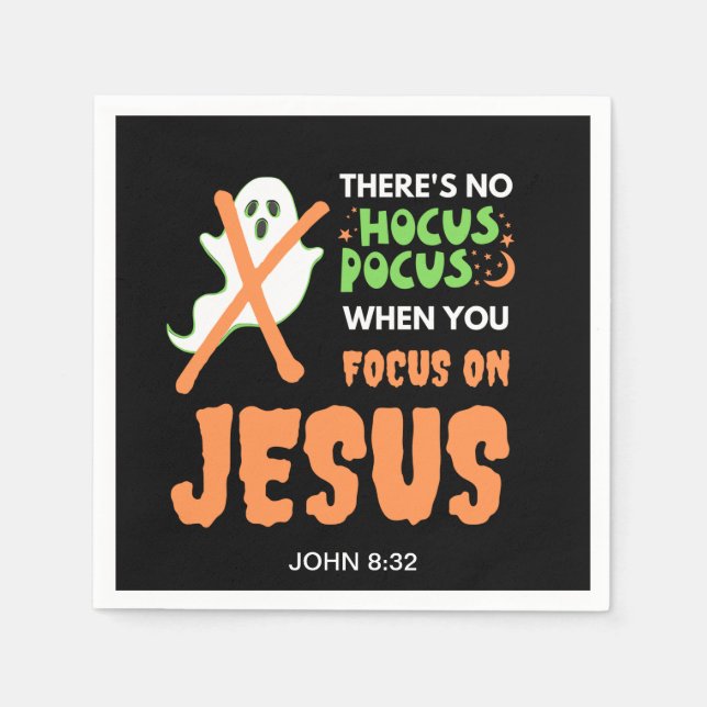 NO HOCUS POCUS Christian Halloween Papper Pappersservett (Framsidan)