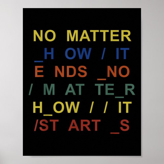 No How It Ends No How It Starts Quote  Poster (Framsidan)