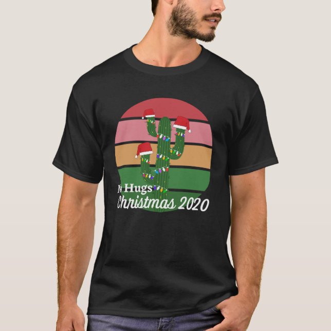 No Hugs Christmas 2020 Social Distance Holiday Cac T Shirt (Framsida)