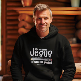 NO JESUS NO POINT Christian Faith Quote Manar Mörk Hoodie