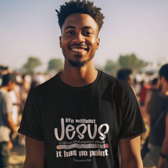 NO JESUS NO POINT Christian Faith Quote Manar Mörk T Shirt (Skapare uppladdad)
