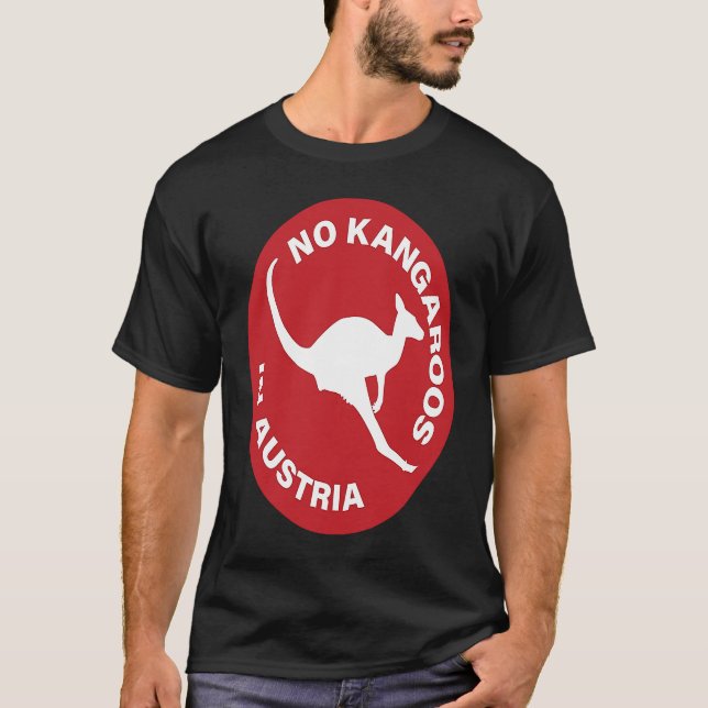 No Kangaroos In Austria  Funny Australia T Shirt (Framsida)