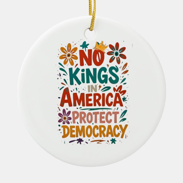 No King In America American Democracy  Julgransprydnad Keramik (Framsidan)