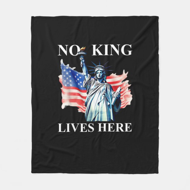 No King Lives in America Freedom Flag Patriotic Fleecefilt (Framsidan)
