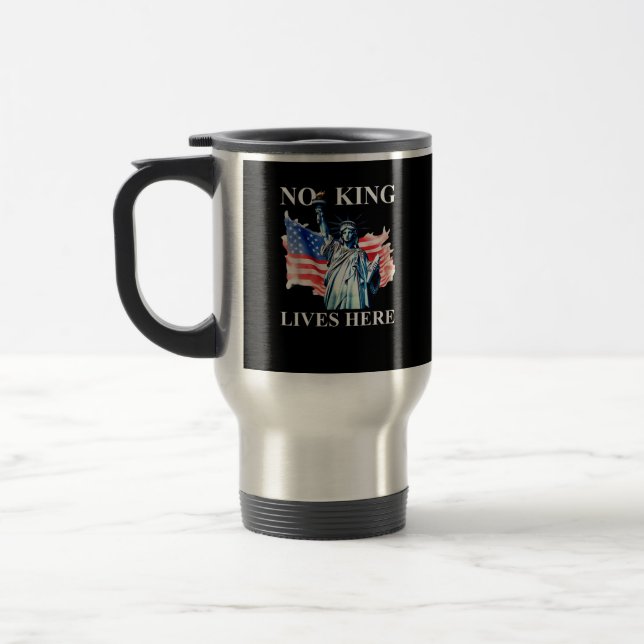 No King Lives in America Freedom Flag Patriotic Resemugg (Vänster)