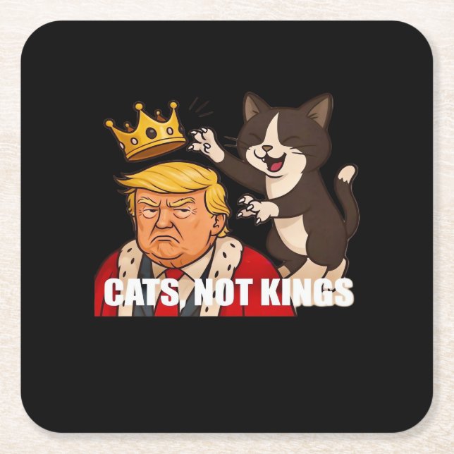 No Kings Anti Cats Funny Classic Style Underlägg Papper Kvadrat (Framsidan)
