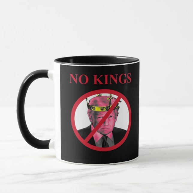 No Kings Anti Creative Graphic Style Mugg (Vänster)