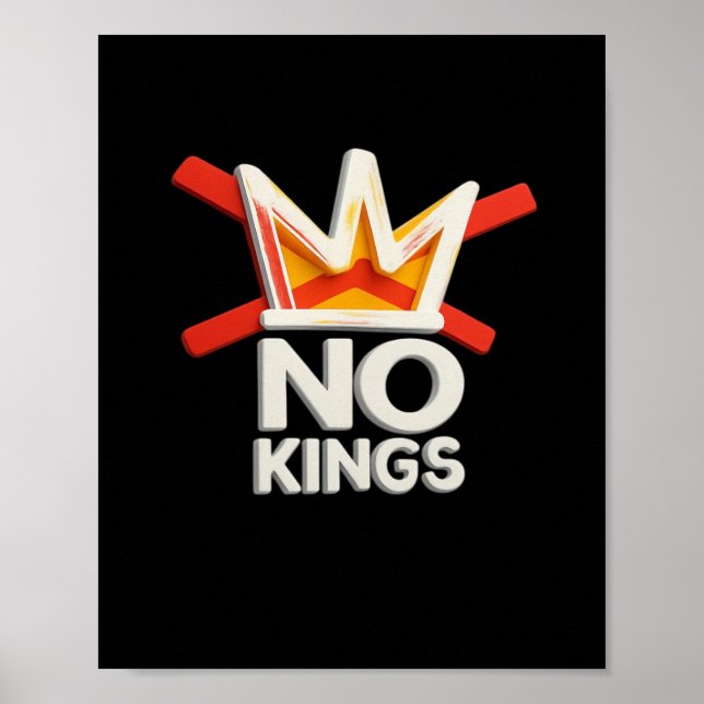 No Kings Anti Minimal Clean Design Poster (Framsidan)