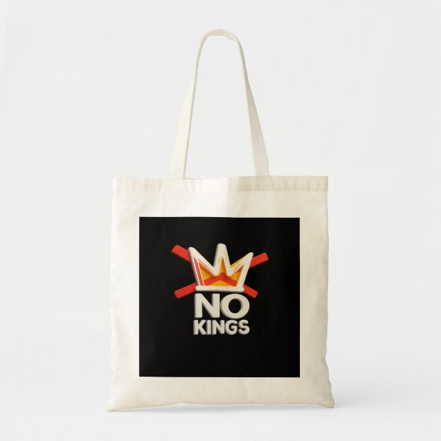No Kings Anti Minimal Clean Design Tygkasse (Framsidan)