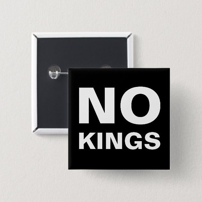 No Kings bold protest Knapp (Framsida & baksida)