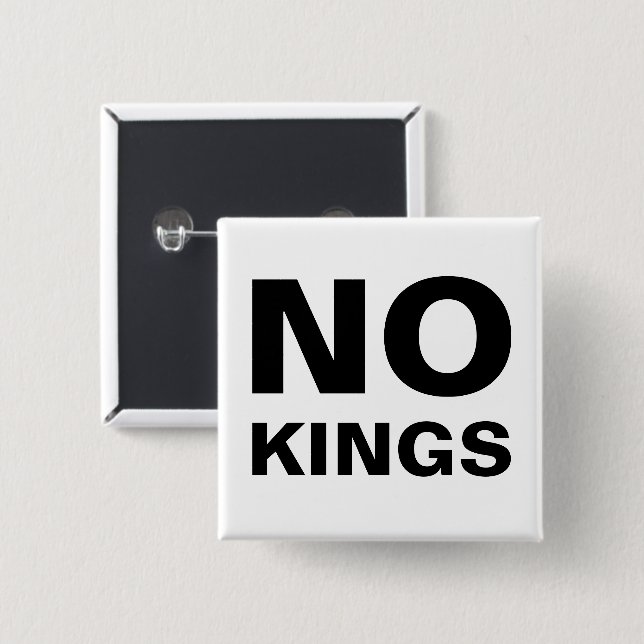 No Kings bold typography protest Knapp (Framsida & baksida)