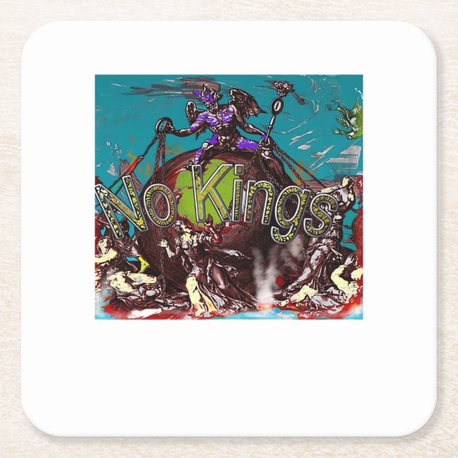 No Kings Classic Modern Minimal Style Underlägg Papper Kvadrat (Framsidan)