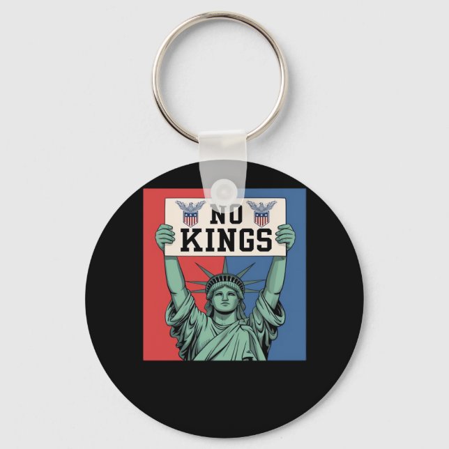 No Kings Classic Patriotisk Stil Nyckelring (Framsida)