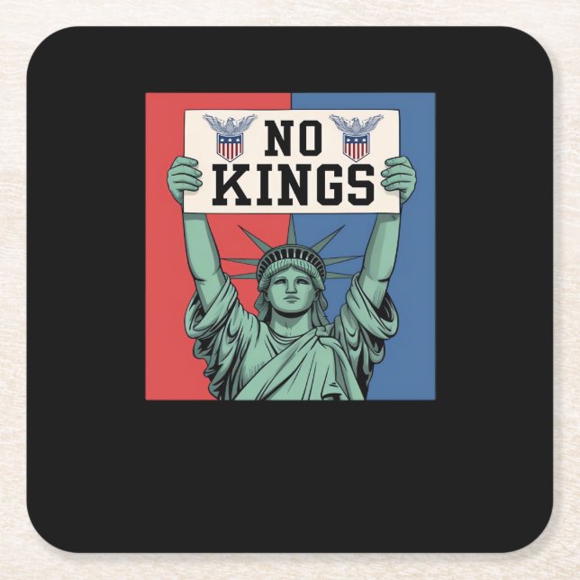 No Kings Classic Patriotisk Stil Underlägg Papper Kvadrat (Framsidan)