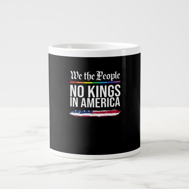 No Kings Day Classic Patriotisk Stil Jumbo Mugg (Framsidan)