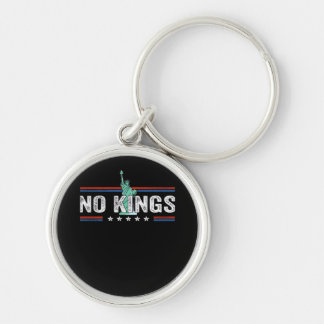 No Kings Day Retro Classic Design Rund Silverfärgad Nyckelring