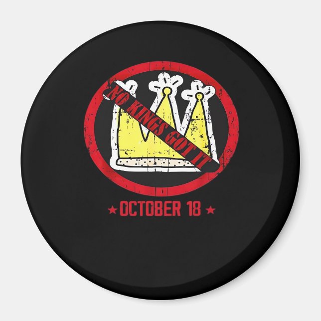No Kings Det Klassiska Kreativa Utseendet Magnet (Framsidan)