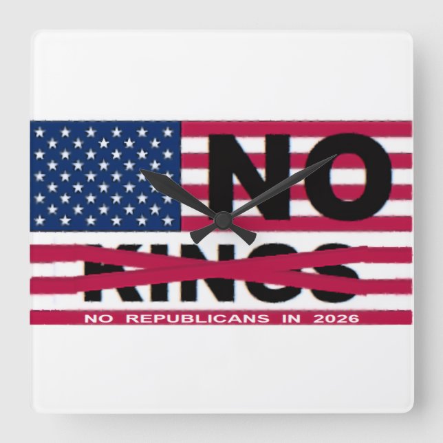 NO KINGS FYRKANTIG KLOCKA (Framsida)