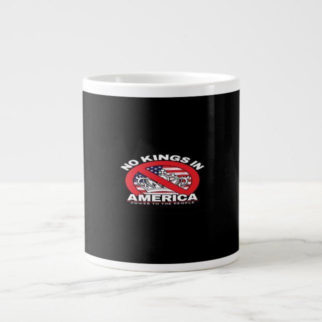 No Kings In America Anti-Monarchy Patriotic Design Jumbo Mugg (Framsidan)