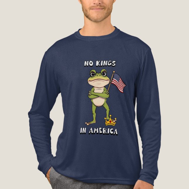 No Kings in America Anti-Trump Protest  T Shirt (Framsida)