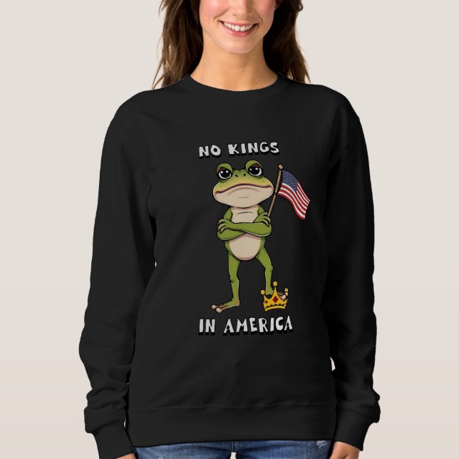 No Kings in America Anti-Trump Protest  T Shirt (Framsida)