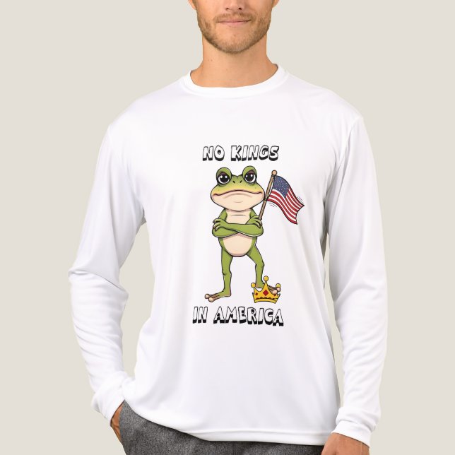 No Kings in America Anti-Trump Protest  T Shirt (Framsida)