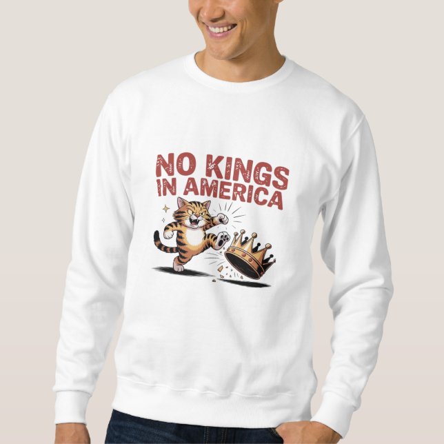 No Kings In America Classic Aesthetic Design Lång Ärmad Tröja (Framsida)