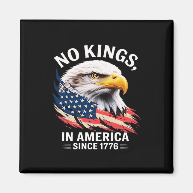 No Kings In America Classic Retro Graphic Design Magnet (Framsidan)